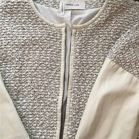💕Host Pick💕 Derek Lam Tweed Jacket with Contrasting Lamb Leather Sleeves - Picture 8 of 10